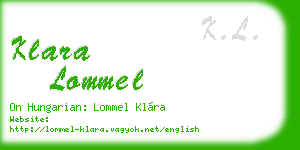 klara lommel business card